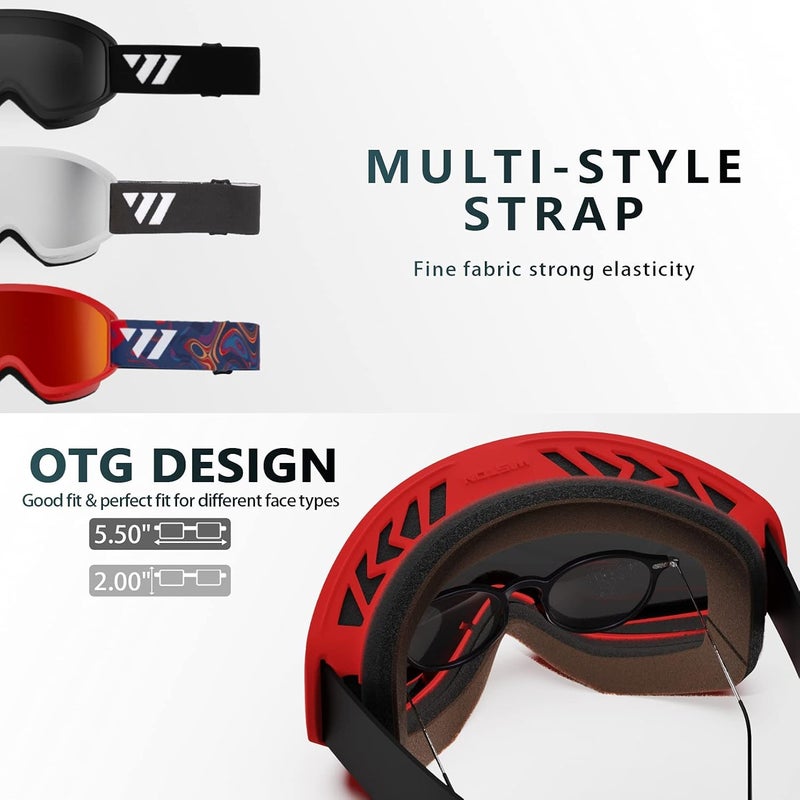 ISTON Ski Goggles - OTG Snow/Snowboard Goggles for Men, Women & Youth - 100% UV Protection W1 - Image 5